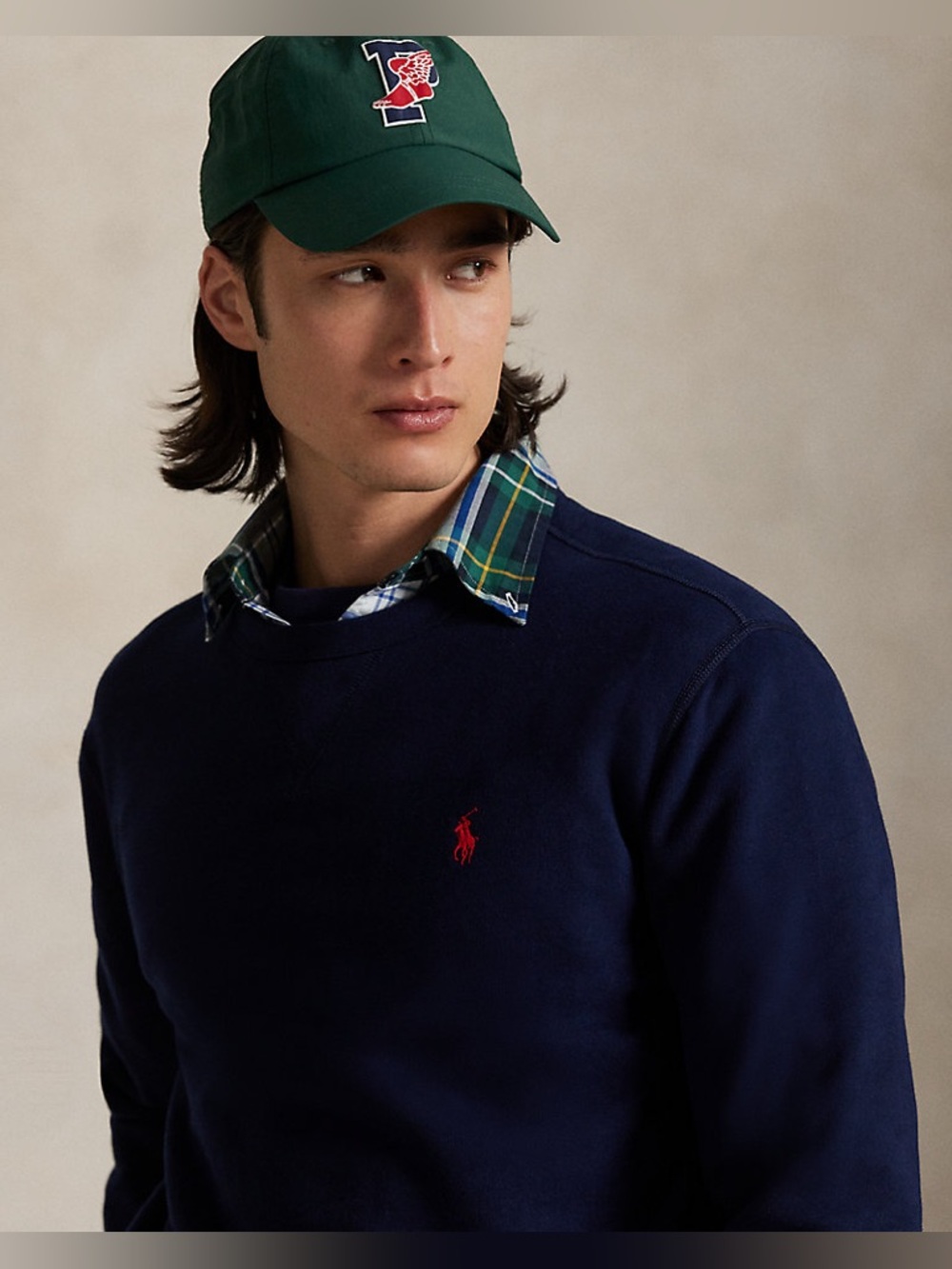 Polo by Ralph Lauren Navy Crewneck Fleece SweatShirt Red Pony Logo Size XL